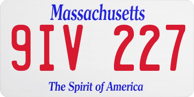 MA license plate 9IV227