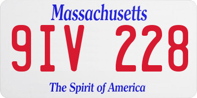 MA license plate 9IV228