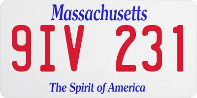 MA license plate 9IV231
