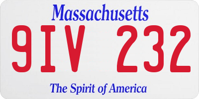 MA license plate 9IV232