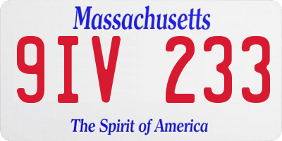 MA license plate 9IV233