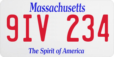 MA license plate 9IV234