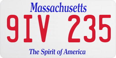 MA license plate 9IV235