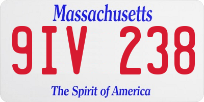 MA license plate 9IV238
