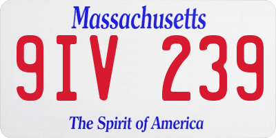 MA license plate 9IV239