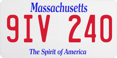 MA license plate 9IV240