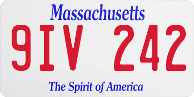 MA license plate 9IV242