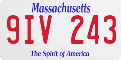 MA license plate 9IV243