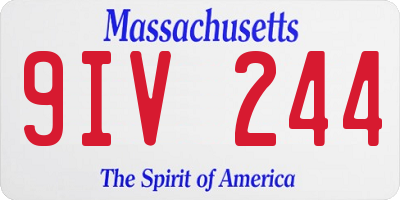 MA license plate 9IV244