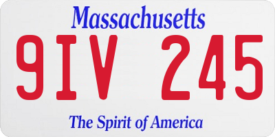 MA license plate 9IV245
