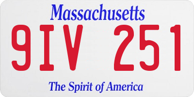 MA license plate 9IV251