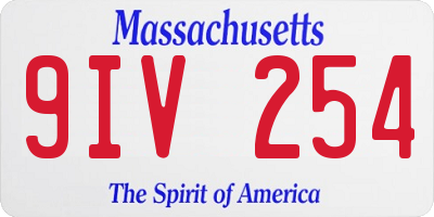 MA license plate 9IV254