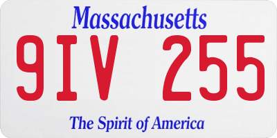MA license plate 9IV255