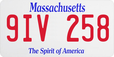 MA license plate 9IV258