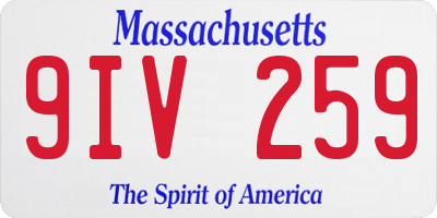 MA license plate 9IV259