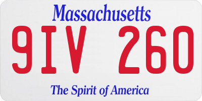 MA license plate 9IV260