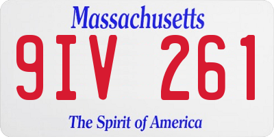 MA license plate 9IV261