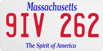 MA license plate 9IV262
