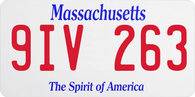 MA license plate 9IV263
