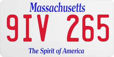 MA license plate 9IV265