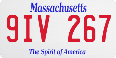 MA license plate 9IV267