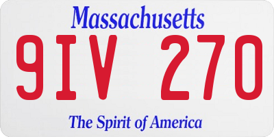 MA license plate 9IV270