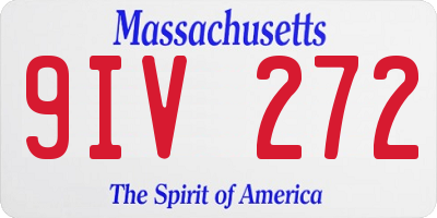 MA license plate 9IV272