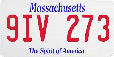 MA license plate 9IV273