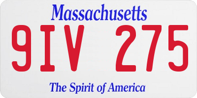 MA license plate 9IV275
