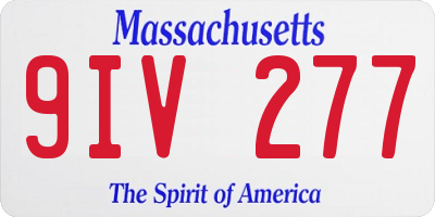 MA license plate 9IV277