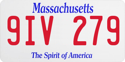 MA license plate 9IV279