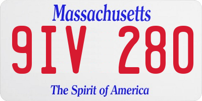 MA license plate 9IV280