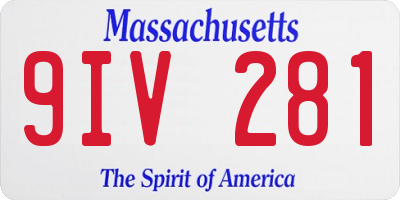 MA license plate 9IV281