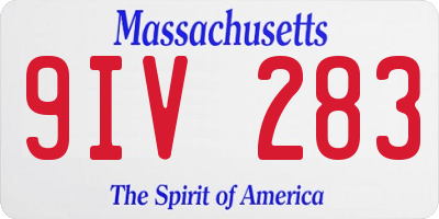 MA license plate 9IV283