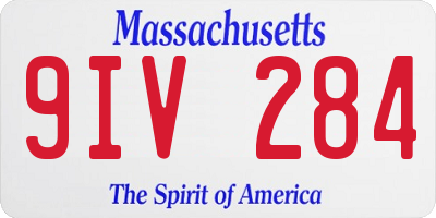 MA license plate 9IV284