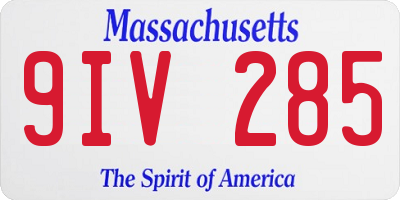 MA license plate 9IV285