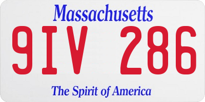 MA license plate 9IV286
