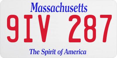 MA license plate 9IV287