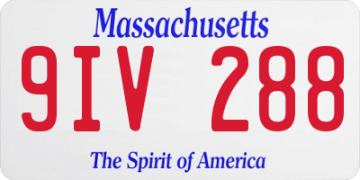 MA license plate 9IV288