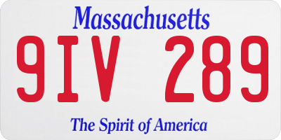 MA license plate 9IV289