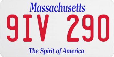 MA license plate 9IV290