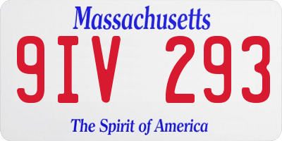MA license plate 9IV293