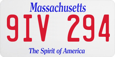 MA license plate 9IV294