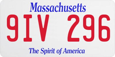 MA license plate 9IV296