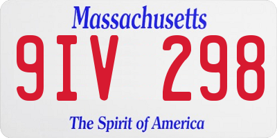 MA license plate 9IV298