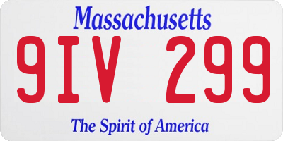 MA license plate 9IV299