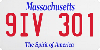 MA license plate 9IV301