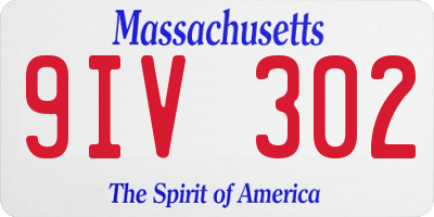 MA license plate 9IV302
