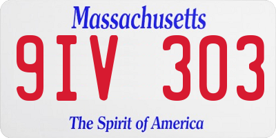 MA license plate 9IV303