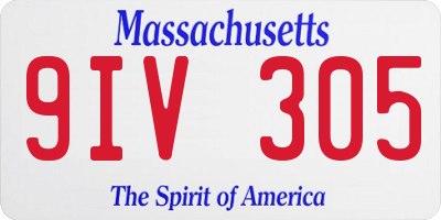 MA license plate 9IV305
